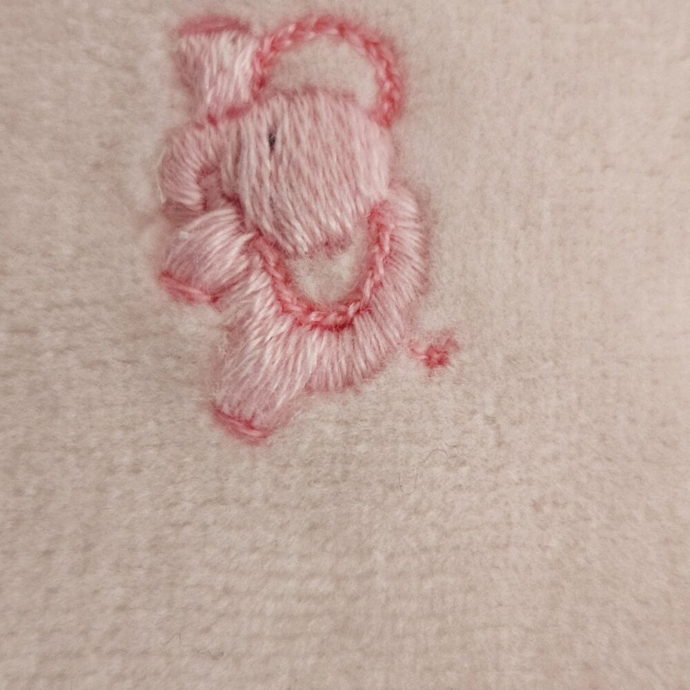 Kissy Kissy Premier Pink Embroidered Pima Cotton Velour Footie Size 0-3 - Picture 3 of 7